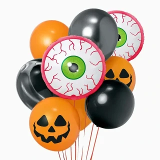 Sada balónků Halloween Oči a dýně 10 ks