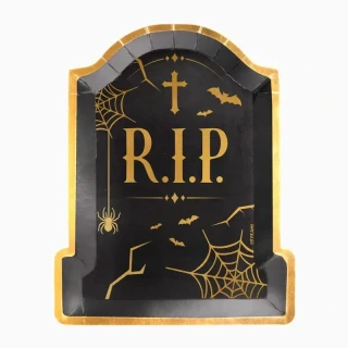 Papírové tácky Halloween Náhrobek 2 ks