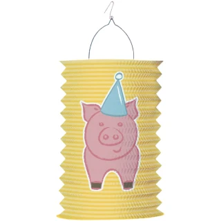 Papírový lampion žlutý Farma prasátko
