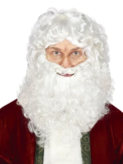 Paruka a vousy bílé Mikuláš a Santa Claus
