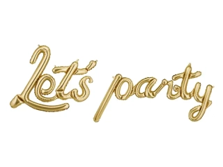 Fóliový nápis Let's Party Zlatý 230 × 80 cm
