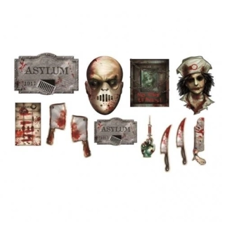 Papírová halloweenská dekorace Sinister 12 ks