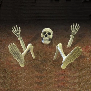 Halloweenská zahradní dekorace - kostra 10 ks