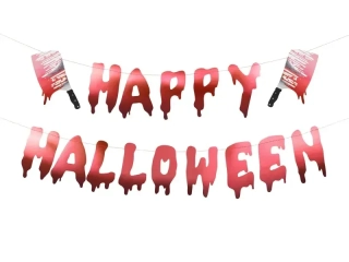 Papírová girlanda Happy Halloween se sekáčky 2 ks