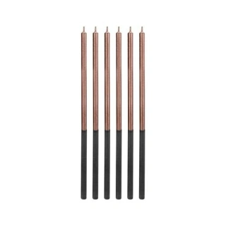 Dortové svíčky dlouhé Chrome rose gold 6 ks
