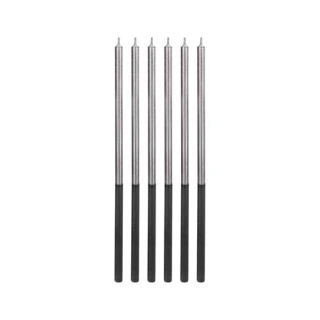 Dortové svíčky dlouhé Chrome stříbrné 6 ks