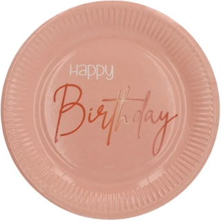 Papírové talíře Elegant Lush Blush 23 cm - 8 ks