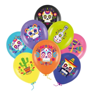 Latexové balonky Dia de los Muertos 30cm - 8ks