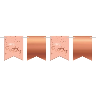 Vlaječková girlanda Happy Birthday Elegant Lush Blush 6 m