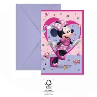 Pozvánky a obálky Minnie Junior 6ks