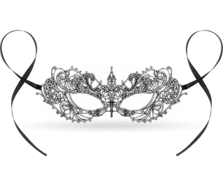 Krajková škraboška stříbrná