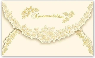 Svatební přání Novomanželům - zlaté růžičky