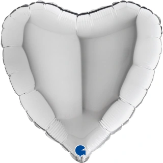 Foliový balonek srdce stříbrné 45 cm 