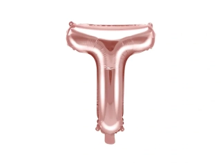 Foliové písmeno T rose gold 35 cm