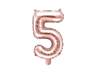 Foliová číslice - rose gold 5 - 35 cm