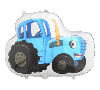 Foliový balonek veselý traktor modrý 51 x 38 cm