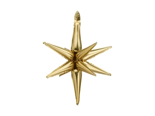 Foliový balónek zlatá hvězda ve 3D 70 cm