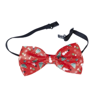 Červený motýlek s vánočními motivy