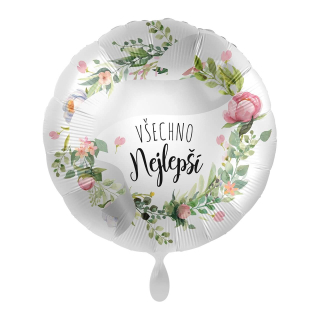 Foliový balonek Všechno nejlepší s doplněním jména 43 cm