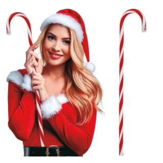 Vánoční červenobílá cukrová hůlka 70 cm