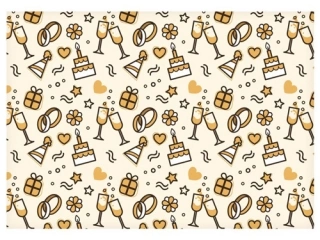 Balící papír svatební - zlaté motivy - 100 x 70 cm - 2 ks