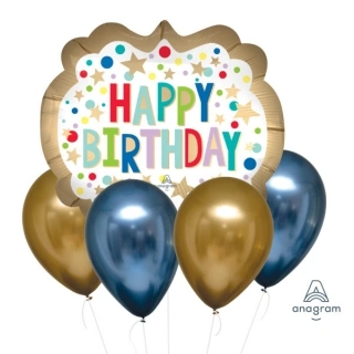 Sada balonků Satén Happy Birthday - 5 ks