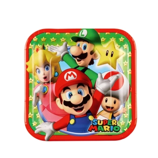 Papírové party talířky Super Mario 18 cm