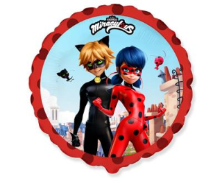 Foliový balonek Kouzelná beruška a černý kocour - Miraculous Street 43 cm - Nebalený