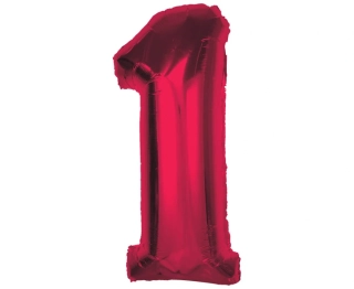 Fóliový balónek číslice 1 červená 92 cm