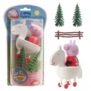 Dekorace na dort - Prasátko Peppa a stromky 7 cm