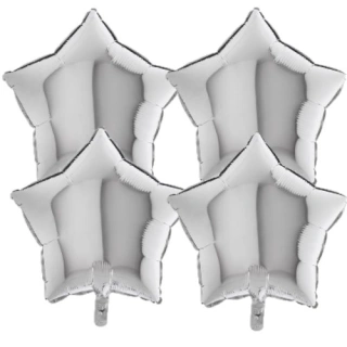 Foliové balonky hvězdy Satin Luxe Šedé, 4 ks