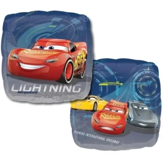 Foliový balonek oboustranný čtverec Cars 43 cm