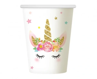 Party kelímky Jednorožec Floral 6 ks