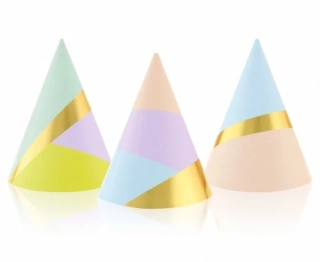 Papírové čepičky Pastel Gold 6 ks