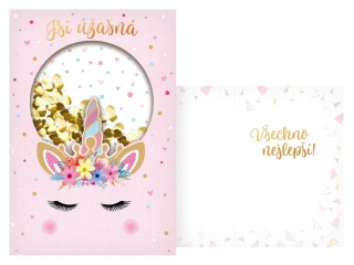 Narozeninové přání - Jsi úžasná - Jednorožec