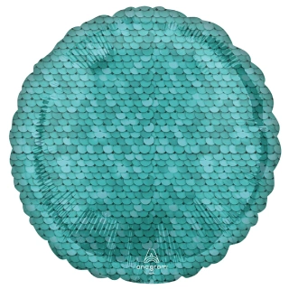 Foliový balonek kruh modrý - šupiny 43 cm