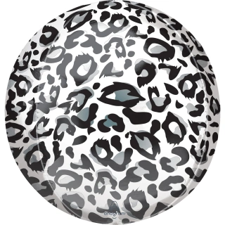 Foliový balonek koule Leopard - stříbrný 40 cm