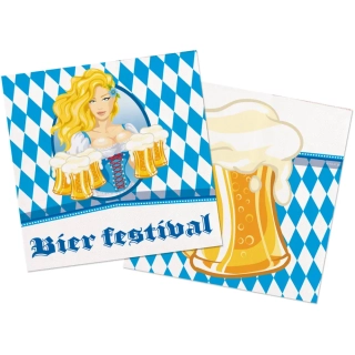 Papírové party ubrousky Oktoberfest Beer 20 ks