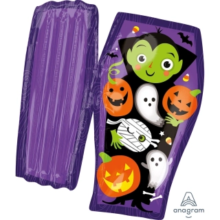 Foliový multi balonek halloween - otevřená rakev 76 x 78 cm
