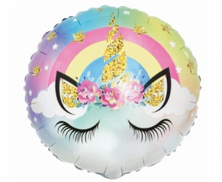 Foliový balonek - pastel gold jednorožec 45 cm