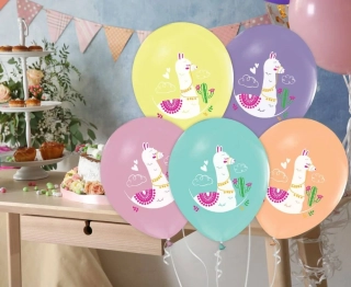 Latexové balonky Lama 30 cm - 5 ks