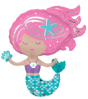 Foliový balonek Mořská panna - třpytivá 73 x 76 cm