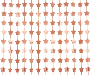 Party závěs rosegold hvězdy 100 x 200 cm