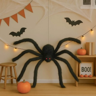 Dekorace na Halloween Obří chlupatý pavouk 150 cm