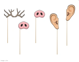 Rekvizity do fotokoutku - parohy-prasečí rypák-uši