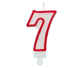 Svíčka narozeninová číslice červená 7