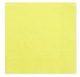 Papírové party ubrousky žluté 20 ks
