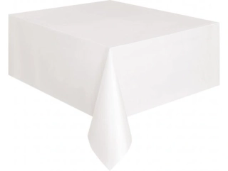 Plastový party ubrus bílý 137 x 274 cm