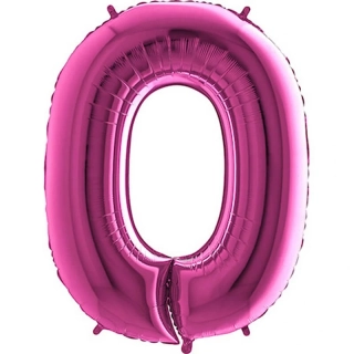 Foliová číslice - růžová 0 - 102 cm