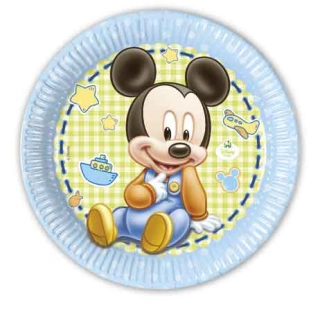Papírové talíře Baby Mickey 23 cm - 8 ks